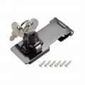 Keyed Hasp Lock 94mm Twist Knob Locking For Door Cabinet Different Bright Black 