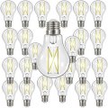 Satco 24 Pack Dimmable Led Filament Lamps S12418 High Lumens 8 Watt A19 Clear Medium Base 5000k 90 Cri 120 Volt For Use At