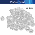 Hegebeck 50pcs Clear Rubber Grommets Ring Gasket Assortment Double-sided Round For Wire Organization Cable 6mm Transparent