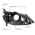Auto Dynasty Smoked Housing Clear Corner Headlight Head Lamps Tool Kit Compatible With Honda Civic 01-03