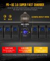 Partsam 6 Gang Rocker Switch Panel Box12v-24v Aluminum Boat Marine Toggle With Usb And Type C Charger Voltmeter W Fuses