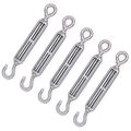 Agile-shop Stainless Steel 304 Turnbuckle Wire Rope Tension Pack Of 5 M5 Hook Eye 