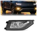Hecasa Right Halogen Fog Lights For 2018-2020 Volkswagen Atlas Front Bumper Light Lamp Clear Lens Black Bezel Passenger Side 
