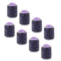 8x Tire Valve Stem Caps With Rubber O-ring Sparkling Shiny Rhinestones Purple 
