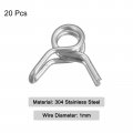 Uxcell Double Wire Spring Hose Clamp 20pcs 304 Stainless Steel 4mm Inner Dia Fit 4 5mm-4 8mm Od Fuel Line Silicone Tube Clips