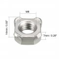 Uxcell Weld Nuts M8 Square Unc Coarse Carbon Steel Machine Screw Silver Pack Of 20