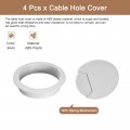 Uxcell 4pcs Cable Hole Cover 2 4 Inch 60 Mm Abs Desk Wire Cord Grommet For Office Pc Organizer Silver Tone
