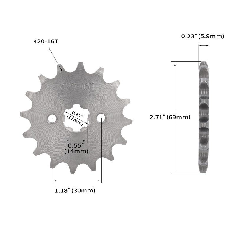 Front Sprocket 16t 420 Chain Replacement For Baja Dr50 Dr70 Dr90 Sdg Ssr 70 90 110 125 Dirt Bike