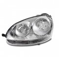 Halogen Headlight Headlamp Chrome Driver Side For 2005 To 2010 Volkswagen Jetta Sedan And 2006 2009 Gti H7 Bulb Polycarbonate 