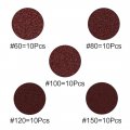 Uxcell 50pcs 2 Inch Hook And Loop Sanding Discs 60 80 100 120 150 Assorted Grits Grains Sandpaper Paper