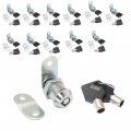 12 Pack Tubular Cam Locks Keyed Alike 7 8 In Rv Storage Door And Cabinet 24 Keys For Tool Box Camper Trailer Cupboards Silver 