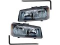 Headlight Assembly Kit 4 Piece With Mounting Pins For 2003-2006 Chevy Silverado 1500 