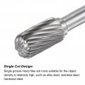 Uxcell Carbide Burrs Rotary Files Single Cut Cylinder With Ball Nose Tungsten Tip 10mm Cutting Head 6mm Shank 100mm 4-inch