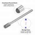 Uxcell Carbide Burrs Rotary Files Single Cut Cylinder With Ball Nose Tungsten Tip 10mm Cutting Head 6mm Shank 100mm 4-inch