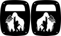 Jeeptails Bigfoot Horns And Us Flag Tail Lamp Light Covers For Jeep Wrangler Tj Yj Set Of 2 