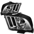 Compatible With Ford Mustang 5th Gen Pair Of Chrome Housing Clear Corner Headlight Smoke Led 3rd Brake Light