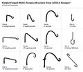 Achla Designs J-hook Wall Bracket 3-inch Tsh-15 Black 