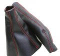 Fits 1991-1999 Mitsubishi 3000gt Stealth Real Black Leather Manual Shift Ebrake Set With Red Stitching Skin Only 