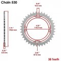 Caltric Rear Sprocket Compatible With Yamaha Yfz450r 2009 2010-2023 38 Teeth
