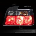 Compatible With Bmw E36 3-series 4dr Pair Smoked Lens Red Rear Brake Signal Tail Light