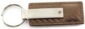 Au-tomotive Gold Carbon Fiber Rectangular Leather Key Chain For Toyota Tundra Taupe