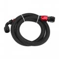 X Autohaux Car Nylon Braided Mesh Hose 3 3ft 5 8 Fuel Line Oil Gas With An10 Swivel End Fitting Black