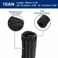 X Autohaux Car Nylon Braided Mesh Hose 3 3ft 5 8 Fuel Line Oil Gas With An10 Swivel End Fitting Black