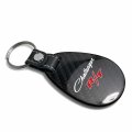 Ipick Image Compatible With Dodge Challenger R T Classic Real Black Carbon Fiber Leather Strap Large Tear Drop Key Chain
