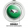 Graphics More University Of North Dakota Fighting Hawks Logo Keychain Spinning Round Chrome Plated Metal