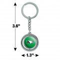 Graphics More University Of North Dakota Fighting Hawks Logo Keychain Spinning Round Chrome Plated Metal