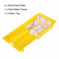 Paint Roller Kit 4 Inch 4xwool Covers 1xpaint Frame Tray 7pcs