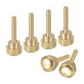 M3x16mm Knurled Thumb Screws 6pcs Brass Bolts With Shoulder Grip Knobs Fasteners Tone 