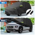 Uxcell For Citroen C3 2002-2023 Cover Waterproof Car Outdoor Full All Weather Protection Rain Sun With Zipper Black