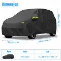 Uxcell For Citroen C3 2002-2023 Cover Waterproof Car Outdoor Full All Weather Protection Rain Sun With Zipper Black