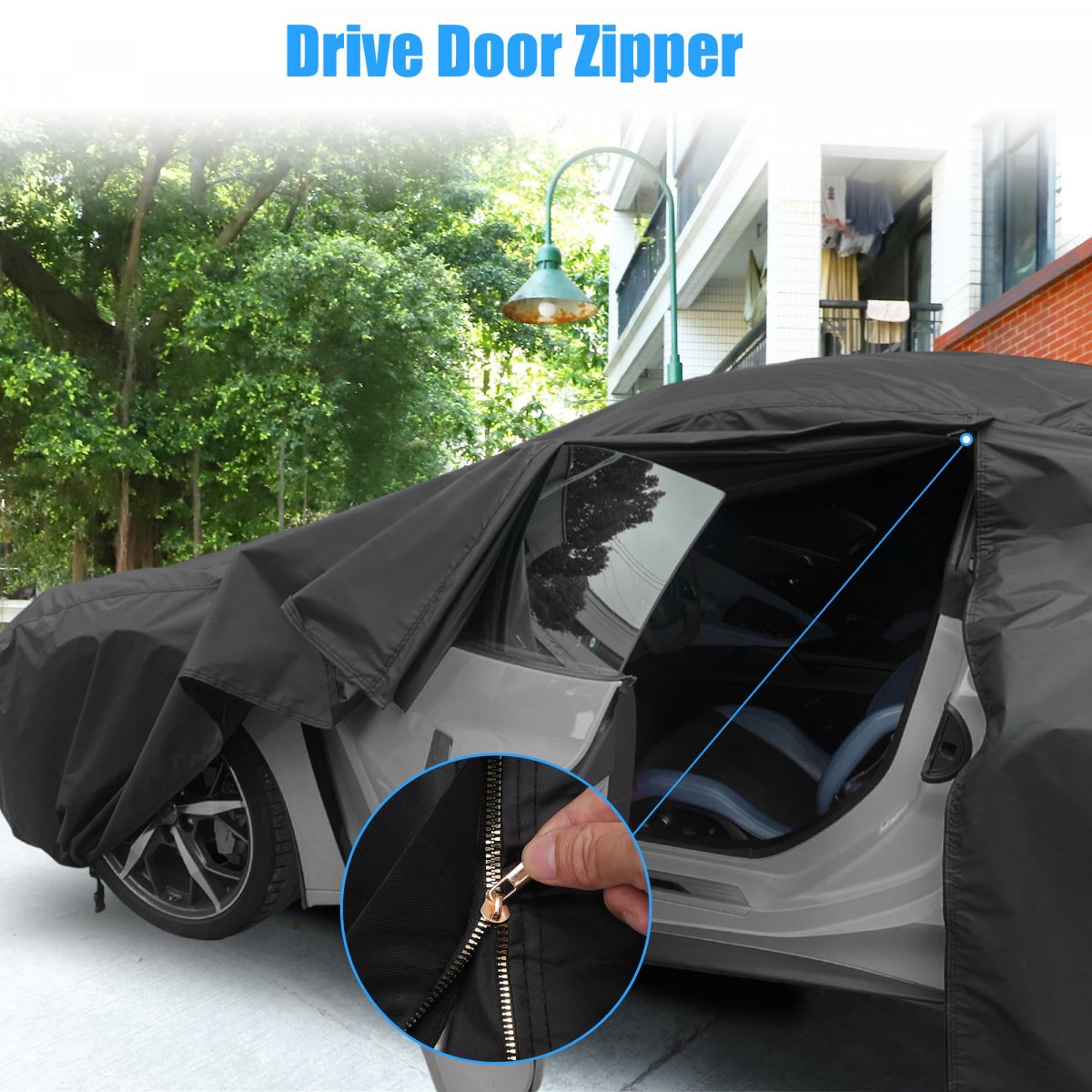 Citroen C3 2002-2023 Cover Waterproof Car Outdoor Full All Weather Protection Rain Sun With Zipper Black