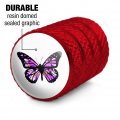Butterfly With Flowers Aluminum Tire Rim Wheel Valve Stem Caps Red Metal Air Tight For Passenger Cars 4 Piece Set