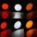 Astra Depot 4 Red Smoke Lens 2 White Amber Round 24-led Tail Light Stop Brake Running Back-up Reverse Turn Signal Parking Lamp