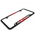 Ipick Image For Ford Mustang Red Racing Stripe Black Real Carbon Fiber 50 States License Plate Frame