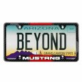 Ipick Image For Ford Mustang Red Racing Stripe Black Real Carbon Fiber 50 States License Plate Frame