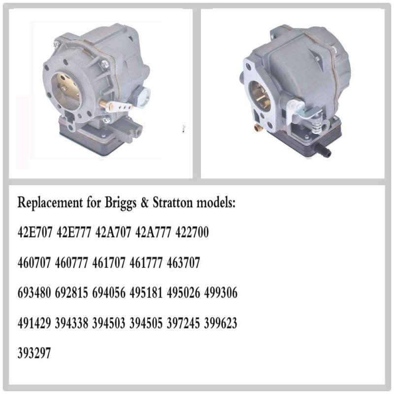 Carburetor Replacement For Briggs And Stratton 42e707 Model 19 5 Hp Type 2631-e1 Code 97100758