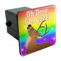 Oh Deer I M Queer Rainbow Pride Gay Lesbian Funny Tow Trailer Hitch Cover Plug Insert