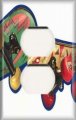 Snazzyswitch Skateboard Decorative Outlet Cover Single Duplex Receptacle Wall Plate 
