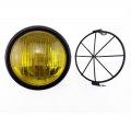 Taswk 6 5 Motorcycle Headlight Grill Side Mount Cover Mask For Yamaha Suzuki Amber Lens