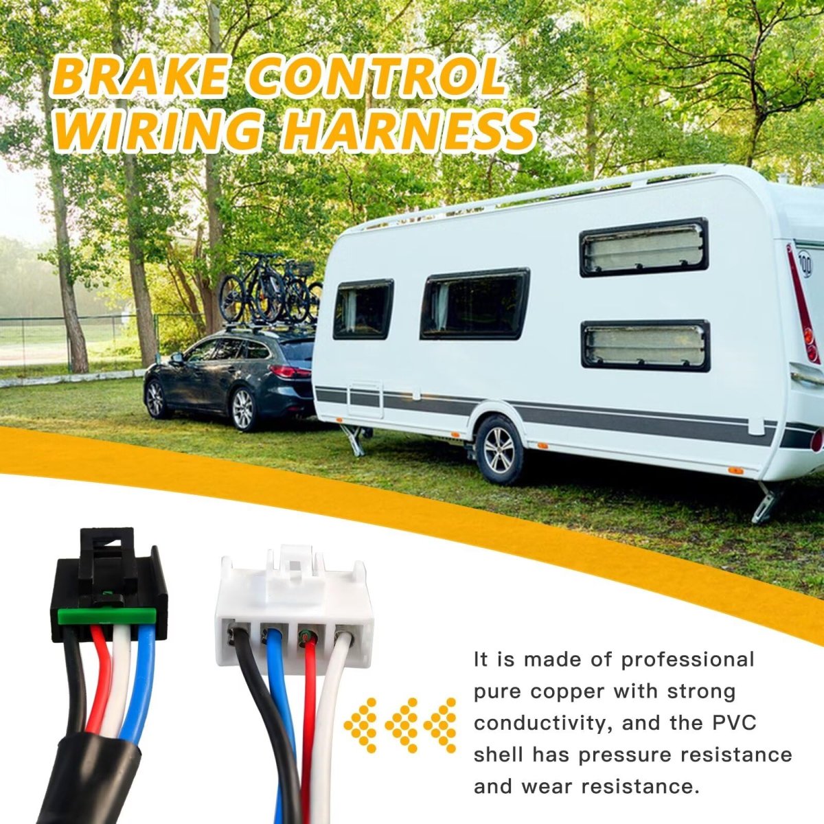 Version Brake Control Wiring Harness Adapter Trailer Controller Wire 4pin For Caravan 1995-2009