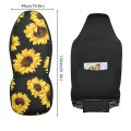 Zoeo 2pc Car Seat Covers Black Sunflower Floral Women Print Front Seats Only Accessories Organizer Pocket For Auto Suv Truck
