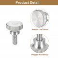 Uxcell M5x12mm Knurled Thumb Screws 5pcs 304 Stainless Steel Flat Head Bolts With Shoulder Grip Knobs Fasteners