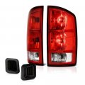 Red Lens Oe-style Tail Light Full-led Smoke License Plate Lamp Housing Replacement Bundle For 2003-2006 Dodge Ram 1500 2500 