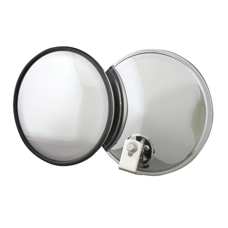 7 In Convex Blind Spot Mirror For Trucks Buses And Utility Vehicles Stainless Steel Offset Mount With Adjustable Ball Stud