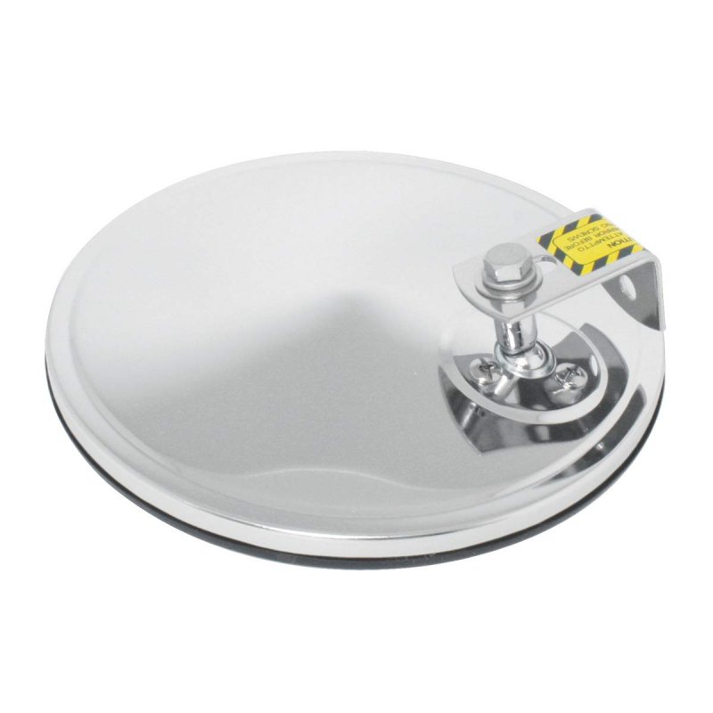 7 In Convex Blind Spot Mirror For Trucks Buses And Utility Vehicles Stainless Steel Offset Mount With Adjustable Ball Stud