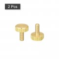 Uxcell Knurled Thumb Screws M3x8mm Flat Brass Bolts Grip Knobs Fasteners For Pc Electronic Mechanical 2pcs